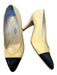 Chanel Shoe Size 37 Tan & black Leather Cap Toe Heeled Pumps Tan & black / 37