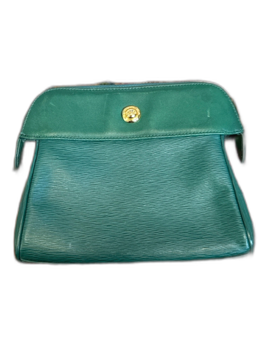 Chloe Green & Gold Leather Zip Close Makeup Bag Bag Green & Gold / S