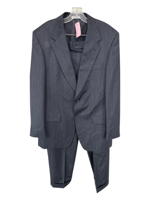 Yves Saint Laurent AS IS Navy Wool Pinstripe 2 Button Men's Suit Navy / Est XL