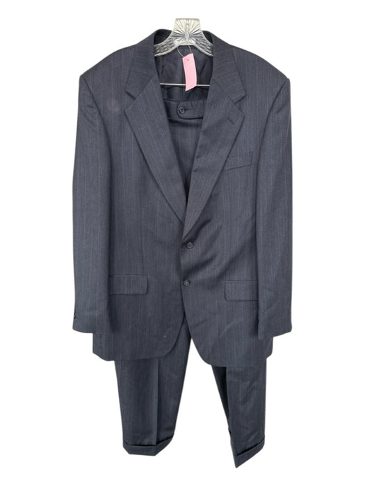 Yves Saint Laurent AS IS Navy Wool Pinstripe 2 Button Men's Suit Navy / Est XL