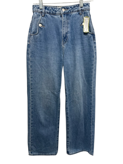 Rolla's Size 25 Light Wash Cotton Denim Zip Fly High Rise Straight Leg Jeans Light Wash / 25