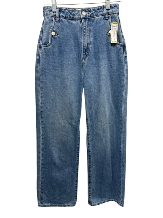 Rolla's Size 25 Light Wash Cotton Denim Zip Fly High Rise Straight Leg Jeans Light Wash / 25