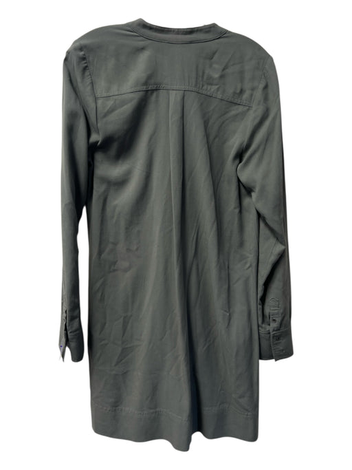 Splendid Size XS Army Fatigue Green Viscose Long Sleeve V Neck Below knee Dress Army Fatigue Green / XS
