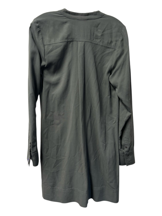 Splendid Size XS Army Fatigue Green Viscose Long Sleeve V Neck Below knee Dress Army Fatigue Green / XS
