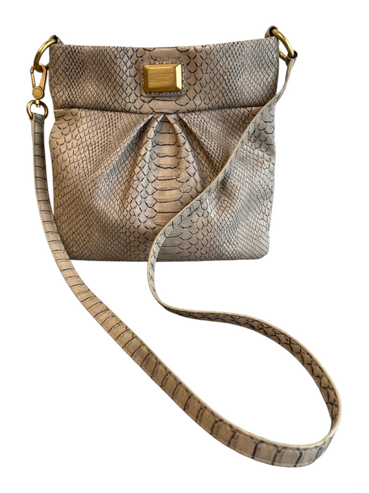 Marc Jacobs Beige Leather Gold hardware Animal Print Zip closure Crossbody Bag Beige / S
