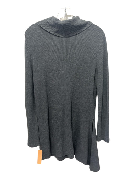 Neiman Marcus Size M Gray Cotton Blend Knit Turtle Neck Layered Sweater Gray / M