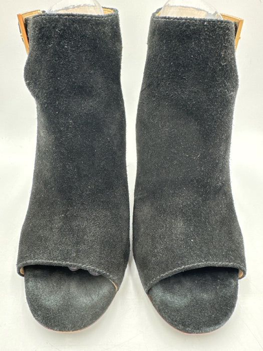 Tory Burch Shoe Size 8.5 Black Suede leather Peep Toe Slingback Pumps