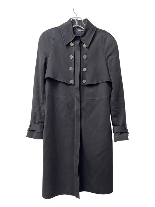 Marciano Size 4 Black Cotton Blend Shoulder Pads Buckle Detail Buttons Jacket Black / 4