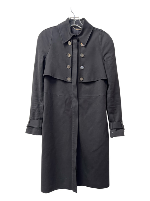 Marciano Size 4 Black Cotton Blend Shoulder Pads Buckle Detail Buttons Jacket Black / 4