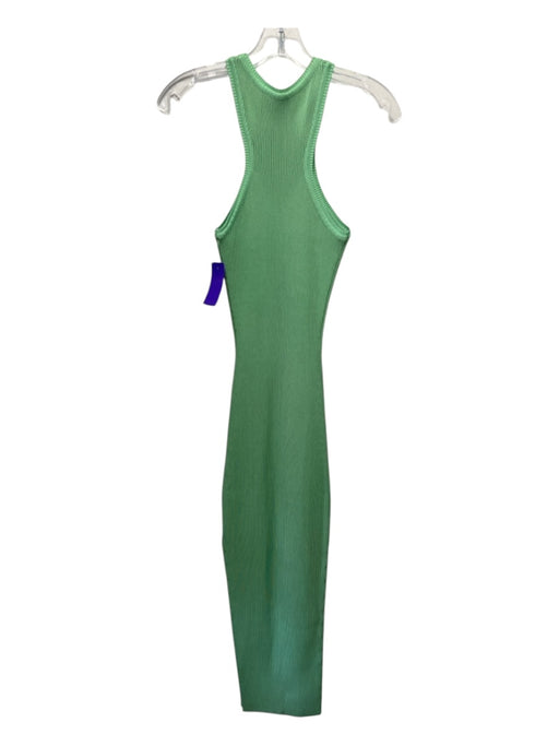 SER.O.YA Size XXS Light Green Rayon Blend Ribbed Knit High Round Neck slit Dress Light Green / XXS