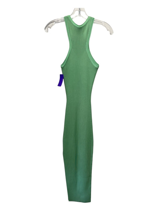 SER.O.YA Size XXS Light Green Rayon Blend Ribbed Knit High Round Neck slit Dress Light Green / XXS