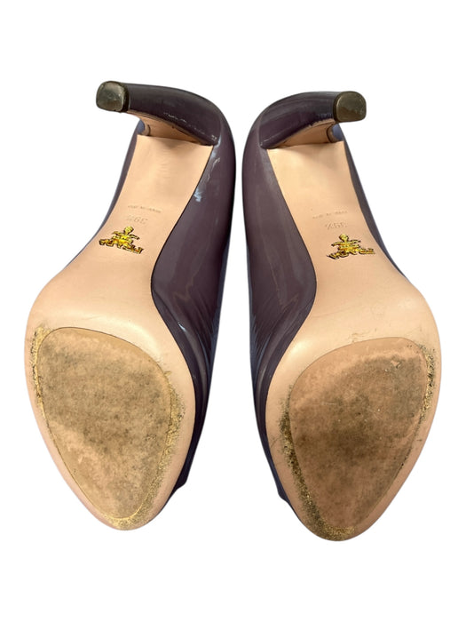 Prada Shoe Size 39.5 Light Violet Patent Leather Peep Toe Stiletto Pump Shoes Light Violet / 39.5