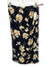 N 21 Size 42 Black, Cream & Orange Viscose Floral Gathered Side Back Zip Skirt Black, Cream & Orange / 42