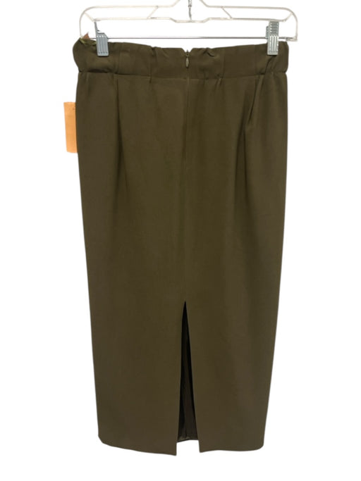 N 21 Size 40 Army Green Missing Fabric Tag Gathered Detail Pocketed Midi Skirt Army Green / 40