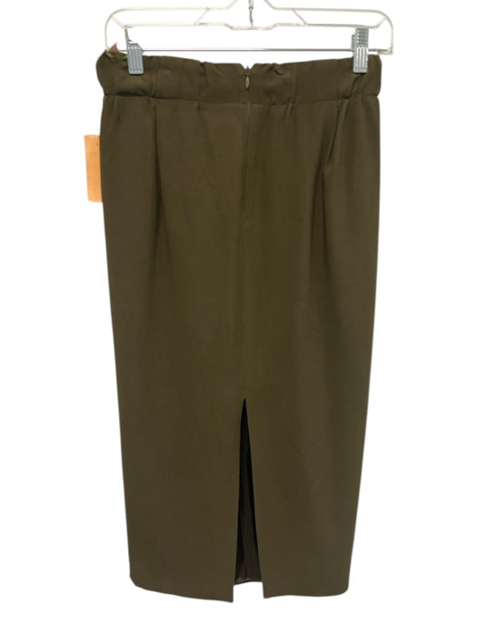 N 21 Size 40 Army Green Missing Fabric Tag Gathered Detail Pocketed Midi Skirt Army Green / 40