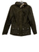 Barbour Size 6 Dark Taupe Brown No Fabric Tag Waxed Zip Front Coat Dark Taupe Brown / 6