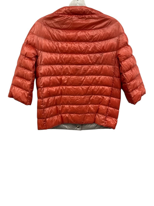 Herno Size 40 Orange Polyamide Quilted Snap Button Front 1/2 sleeve Jacket Orange / 40