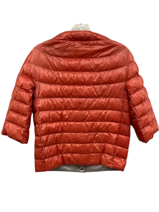 Herno Size 40 Orange Polyamide Quilted Snap Button Front 1/2 sleeve Jacket Orange / 40