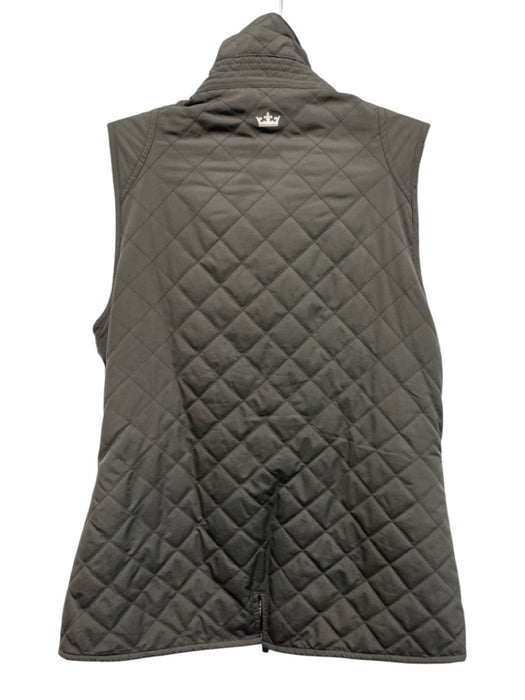 Peter Millar Size Est S Gray Polyester Quilted Snap Button & Zip Front Vest Gray / Est S