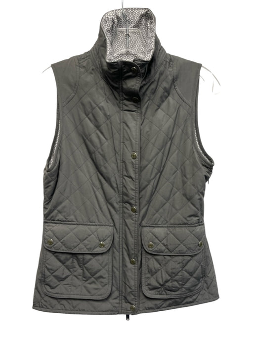 Peter Millar Size Est S Gray Polyester Quilted Snap Button & Zip Front Vest Gray / Est S
