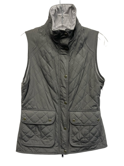 Peter Millar Size Est S Gray Polyester Quilted Snap Button & Zip Front Vest Gray / Est S