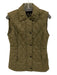 Barbour Size 4 Olive Green Polyester Diamond Quilted Collared Pocketed Vest Olive Green / 4