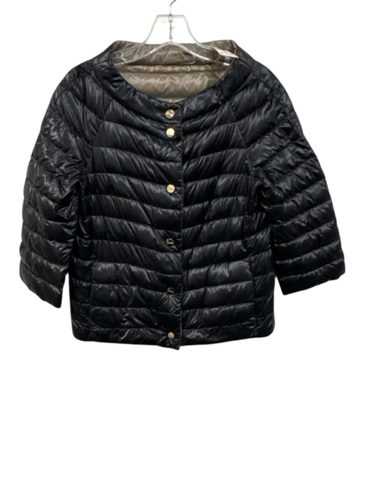 Herno Size 38 Taupe Gray Polyamide Quilted Snap Button Front 3/4 Sleeve Jacket Taupe Gray / 38