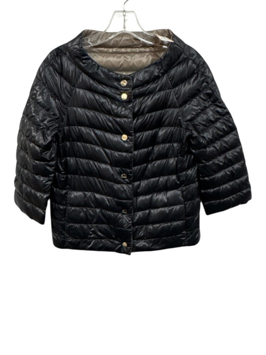 Herno Size 38 Taupe Gray Polyamide Quilted Snap Button Front 3/4 Sleeve Jacket Taupe Gray / 38