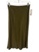 Peter Cohen Size S Olive Green Silk Elastic Waistband A Line Slip Midi Skirt Olive Green / S