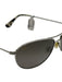 Maui Jim Silver Tone Metal Slim Polarized Aviator tinted lens Sunglasses Silver Tone