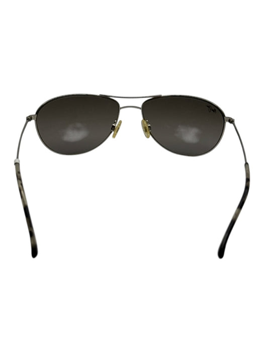 Maui Jim Silver Tone Metal Slim Polarized Aviator tinted lens Sunglasses Silver Tone