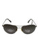 Maui Jim Silver Tone Metal Slim Polarized Aviator tinted lens Sunglasses Silver Tone