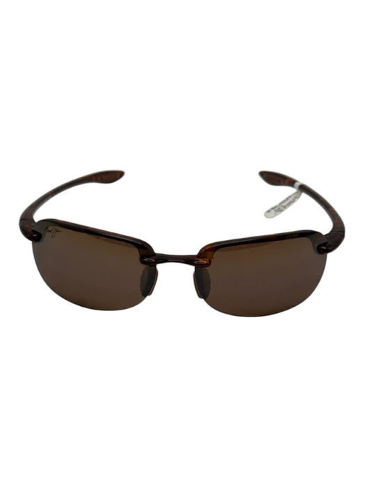 Maui Jim Sport Brown Acetate Tortoiseshell Rimless Slim Polarized Sunglasses Brown