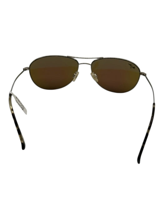 Maui Jim Silver Tone & Blue Metal Slim Polarized Aviator tinted lens Sunglasses Silver Tone & Blue