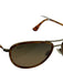 Maui Jim Brown Acetate & Metal Tortoiseshell Aviator Slim Polarized Sunglasses Brown