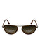 Maui Jim Brown Acetate & Metal Tortoiseshell Aviator Slim Polarized Sunglasses Brown