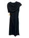 Marina Moscone Size 4 Black Cotton Draped Cap Sleeve Asymmetric Dress Black / 4