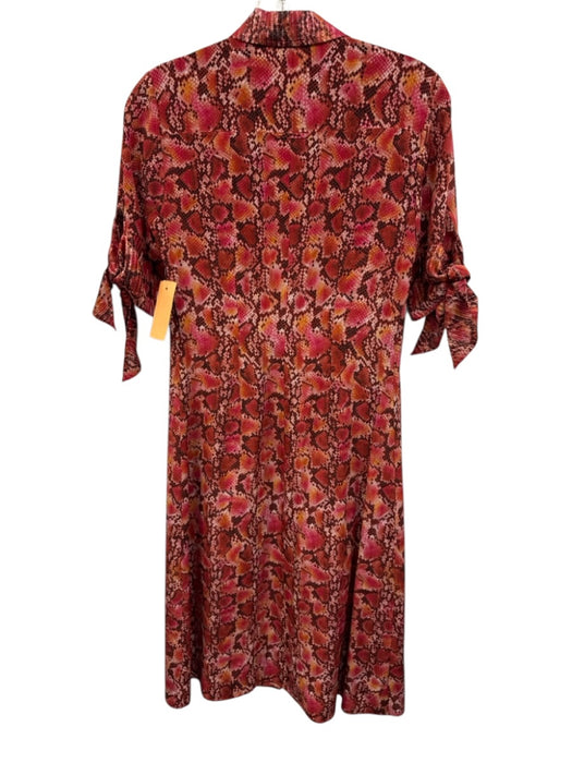 Altuzarra Size 34 Red, Black & Orange Silk Snake Print Metallic Thread Dress Red, Black & Orange / 34
