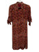 Altuzarra Size 34 Red, Black & Orange Silk Snake Print Metallic Thread Dress Red, Black & Orange / 34
