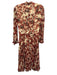 Altuzarra Size 34 Red & Cream print Polyester Abstract Floral 1/2 Button Dress Red & Cream print / 34