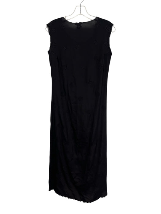 Monica Sarti Size S Black Silk Blend Floral Embroidered Sleeveless Dress Set Black / S