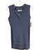 Amina Rubinacci Size 40 Blue & White Silk Blend Floral Sleeveless 1/2 Button Top Blue & White / 40