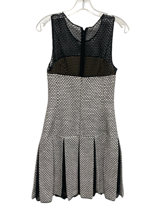 Oscar de la Renta Size 2 Black & White Cotton Blend Hexagon Mesh Dress Black & White / 2