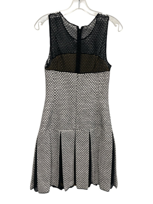 Oscar de la Renta Size 2 Black & White Cotton Blend Hexagon Mesh Dress Black & White / 2