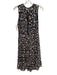 Jason Wu Size 2 navy blue, cream, green Silk Sleeveless Scribble Pleated Dress navy blue, cream, green / 2
