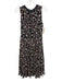 Jason Wu Size 2 navy blue, cream, green Silk Sleeveless Scribble Pleated Dress navy blue, cream, green / 2
