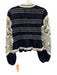 Veronica Beard Size XS Midnight Blue & Cream White Linen & Cotton Smocked Jacket Midnight Blue & Cream White / XS