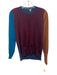 Partow Size XS Maroon & Multi Wool & Silk Color Block Long Sleeve Knit Top Maroon & Multi / XS