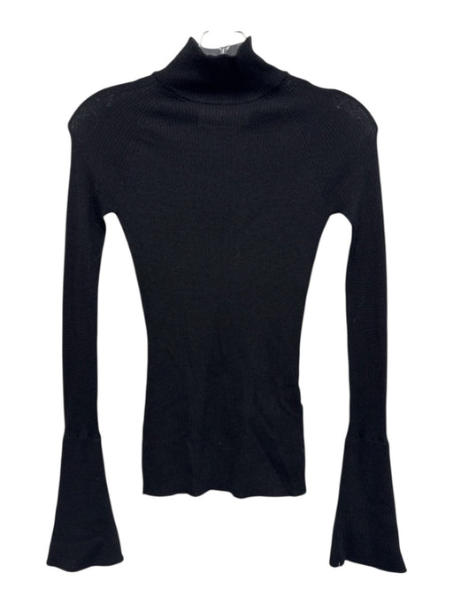 Sa Su Phi Size 38 Black Cashmere & Silk Long Sleeve Ribbed high neck Top Black / 38