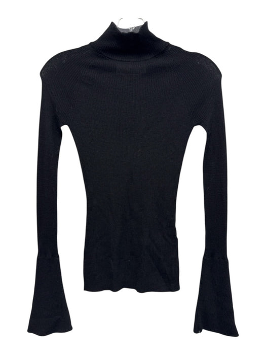 Sa Su Phi Size 38 Black Cashmere & Silk Long Sleeve Ribbed high neck Top Black / 38